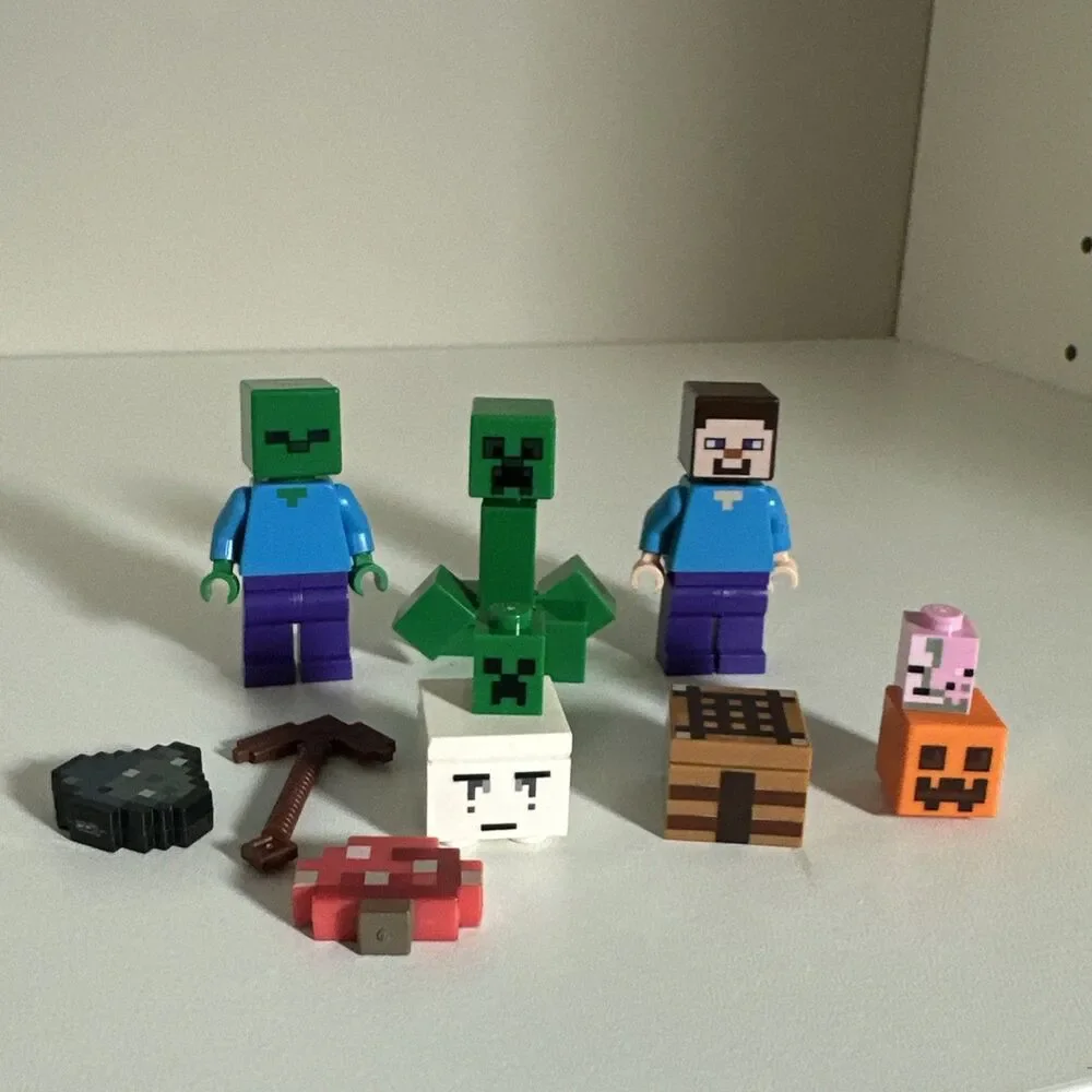 Lego Minecraft Lot Minifigure Creeper Steve Zombie + MORE! Minifigures